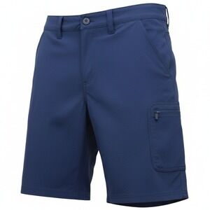 HUK Mens Next Level 10.5" Inseam Cargo Shorts Mens M Medium Navy Blue Fishing